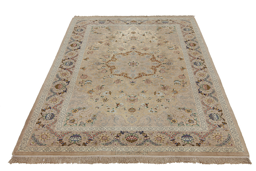 Isfahan Персийски връзван килим 230x152 - Снимка 3