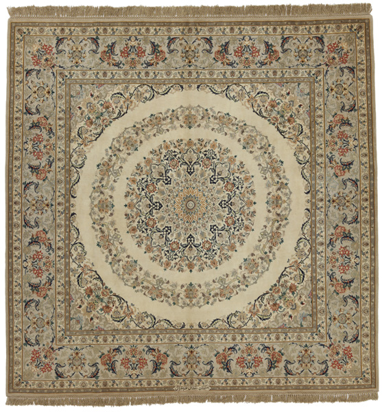 Isfahan Персийски връзван килим 195x194