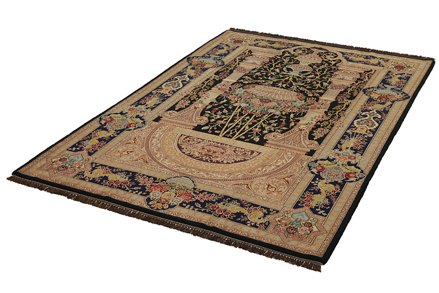 Isfahan Персийски връзван килим 237x155 - Снимка 2