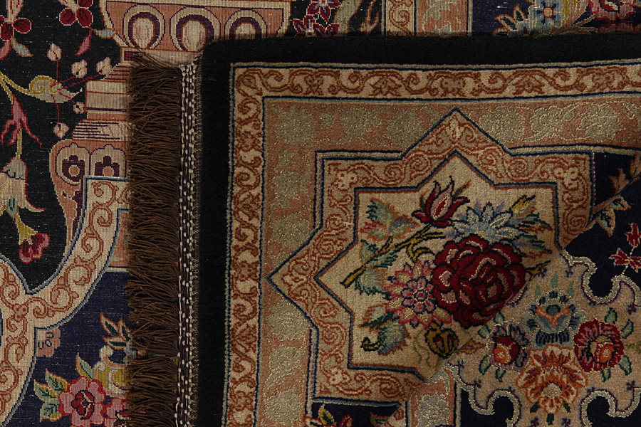 Isfahan Персийски връзван килим 237x155 - Снимка 14
