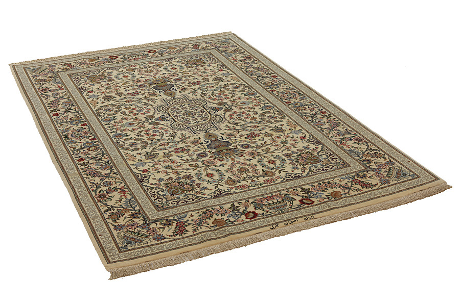 Isfahan Персийски връзван килим 215x146 - Снимка 1