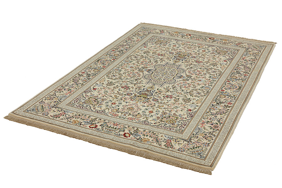 Isfahan Персийски връзван килим 215x146 - Снимка 2