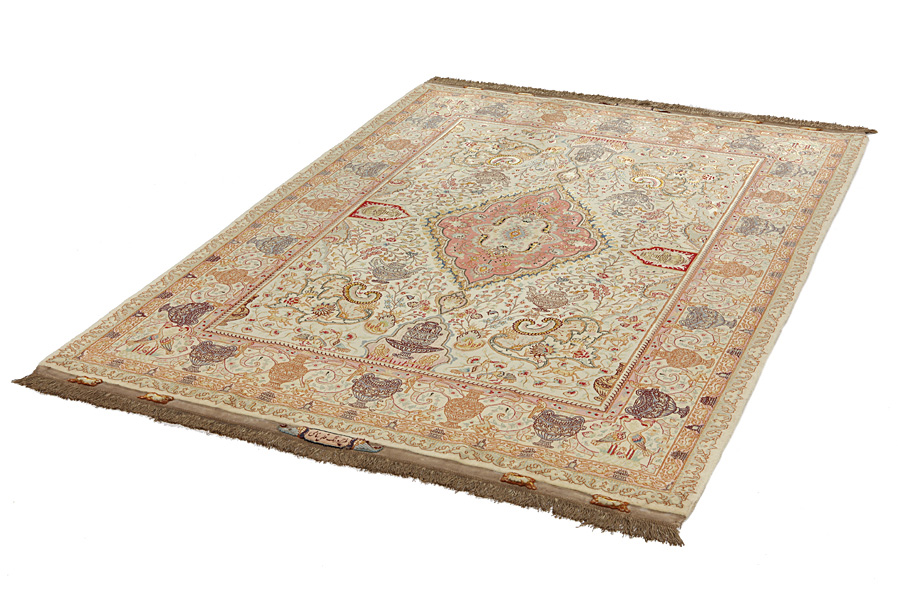 Tabriz Персийски връзван килим 206x150 - Снимка 2