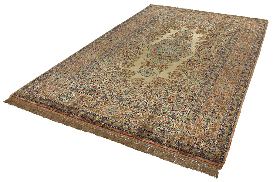 Isfahan Персийски връзван килим 307x202 - Снимка 2