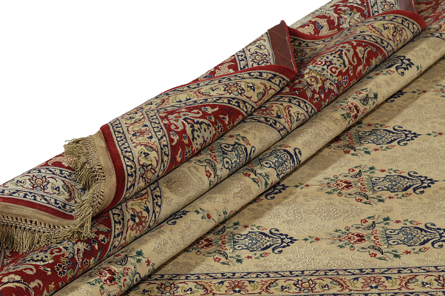 Isfahan Персийски връзван килим 301x197 - Снимка 13