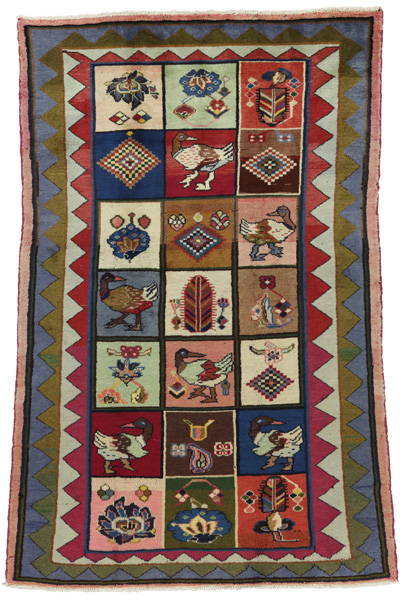 Gabbeh - Bakhtiari Персийски връзван килим 208x145