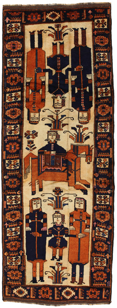 Bakhtiari Персийски връзван килим 340x127