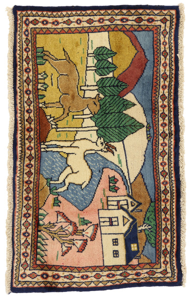 Jozan - Sarouk Персийски връзван килим 95x55