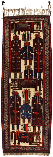 Bakhtiari - Qashqai Персийски връзван килим 393x138