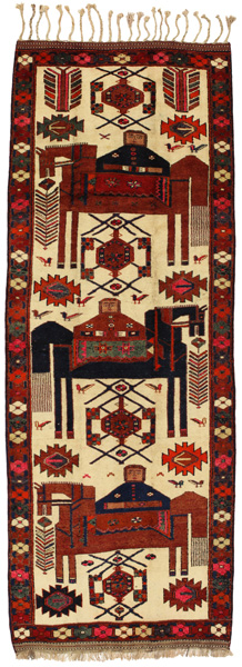Bakhtiari - Gabbeh Персийски връзван килим 398x143