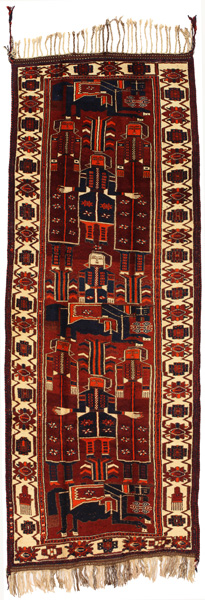 Bakhtiari - Qashqai Персийски връзван килим 413x153