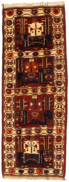 Bakhtiari - Qashqai Персийски връзван килим 412x154