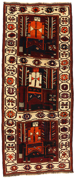 Bakhtiari - Qashqai Персийски връзван килим 374x153