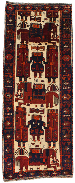Bakhtiari - Qashqai Персийски връзван килим 369x146