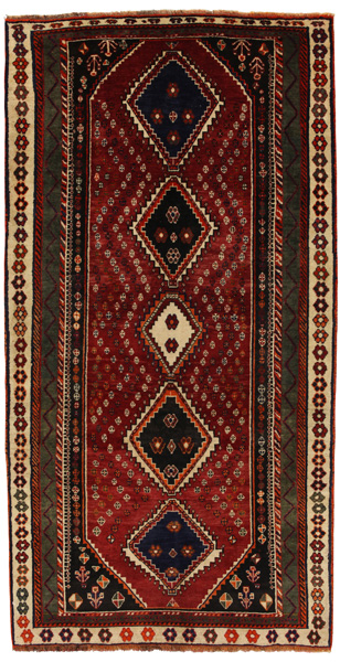 Yalameh - Qashqai Персийски връзван килим 247x128