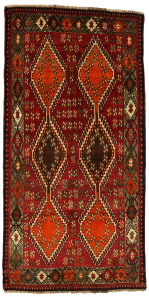 Yalameh - Qashqai Персийски връзван килим 253x128