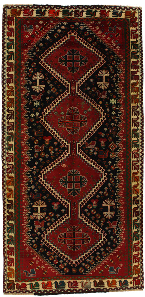 Yalameh - Qashqai Персийски връзван килим 296x146