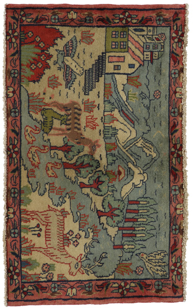 Sarouk - Farahan Персийски връзван килим 60x100