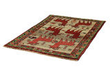 Gabbeh - Qashqai Персийски връзван килим 185x127 - Снимка 2