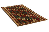 Gabbeh - Bakhtiari Персийски връзван килим 219x116 - Снимка 1