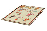 Gabbeh - Qashqai Персийски връзван килим 150x89 - Снимка 2