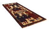 Bakhtiari - Qashqai Персийски връзван килим 356x127 - Снимка 1