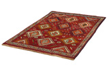 Yalameh - Qashqai Персийски връзван килим 195x125 - Снимка 2