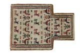 Qashqai - Saddle Bags Персийски връзван килим 51x37 - Снимка 1
